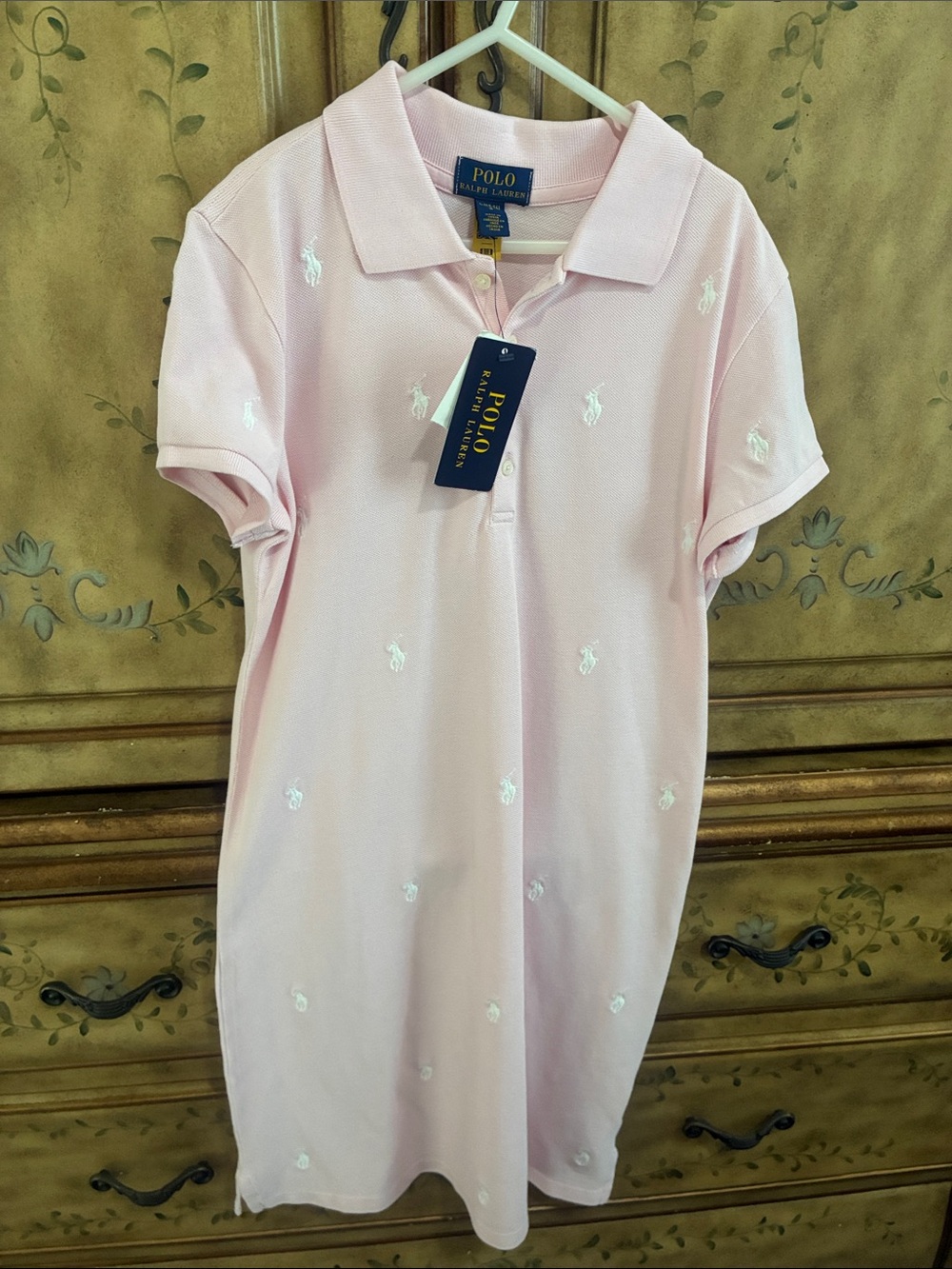 Polo by Ralph Lauren Light Pink Embroidered Polo Dress